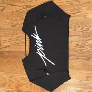Victoria's Secret Pink Oversized Crop Top Black and White Size Small